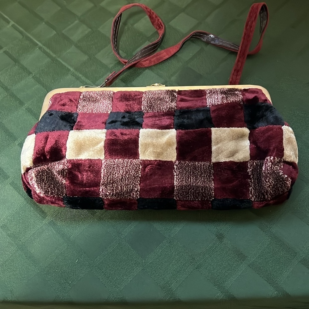Vintage Plaid Velvet like Women's Bag - Picture 10 of 10